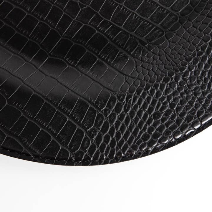 Signature Home Collection GmbH - Wholesale Placemat - Round crocodile black underplate with faux leather coaster1