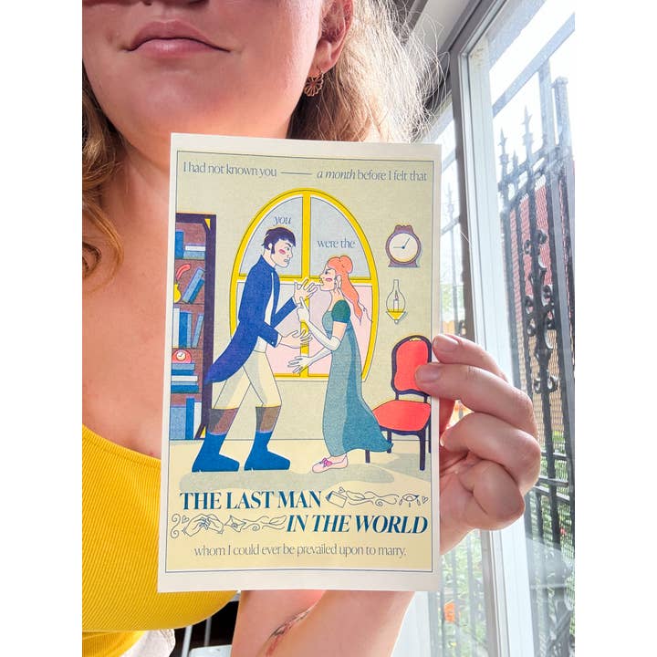 By Danielle Witten - Wholesale Art Print - Pride and Prejudice Jane Austen Fan Art Risograph Mini Print2