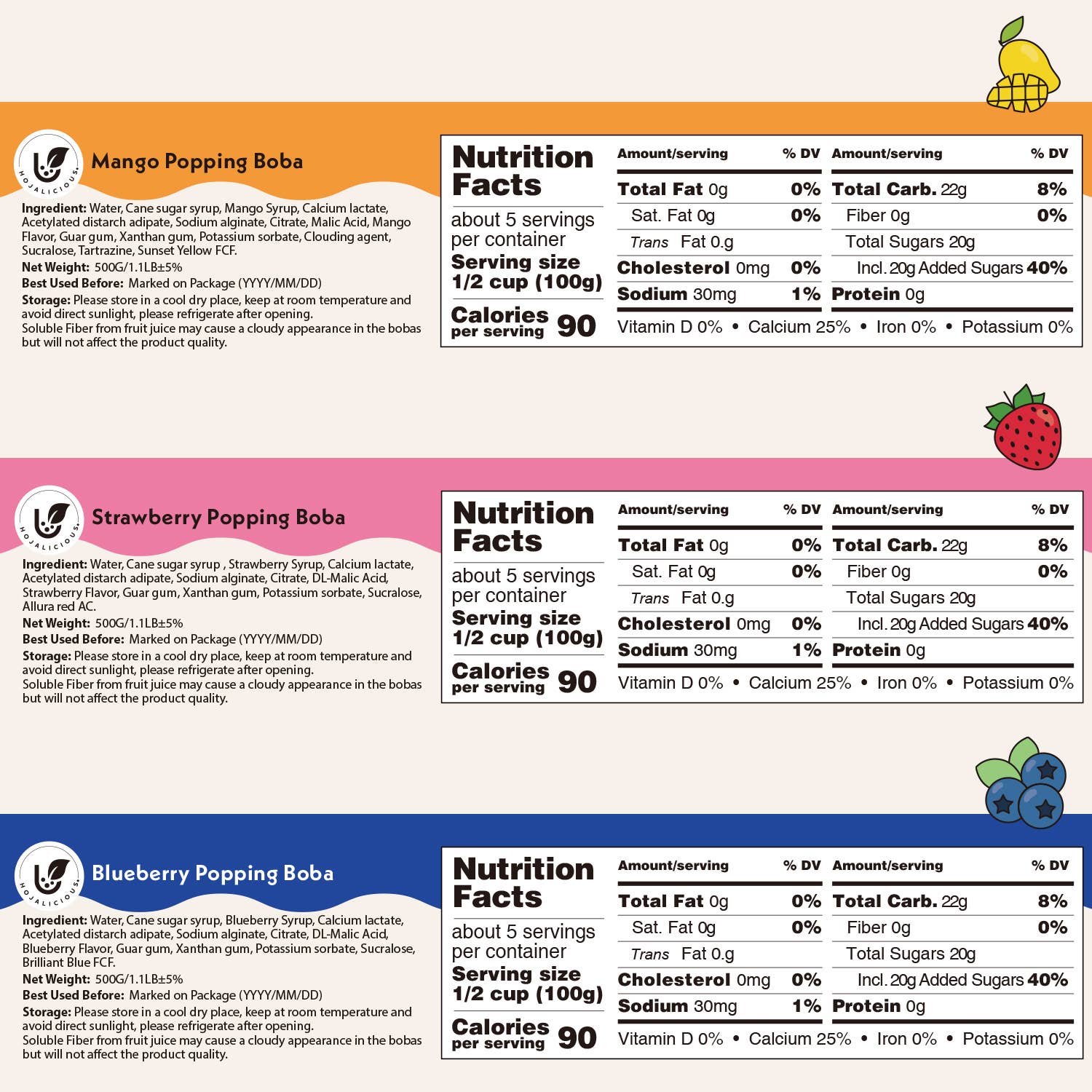 Hojalicious - Wholesale DIY Drink Kit - Hojalicious - Popping Boba Variety Set: The Popular Picks4