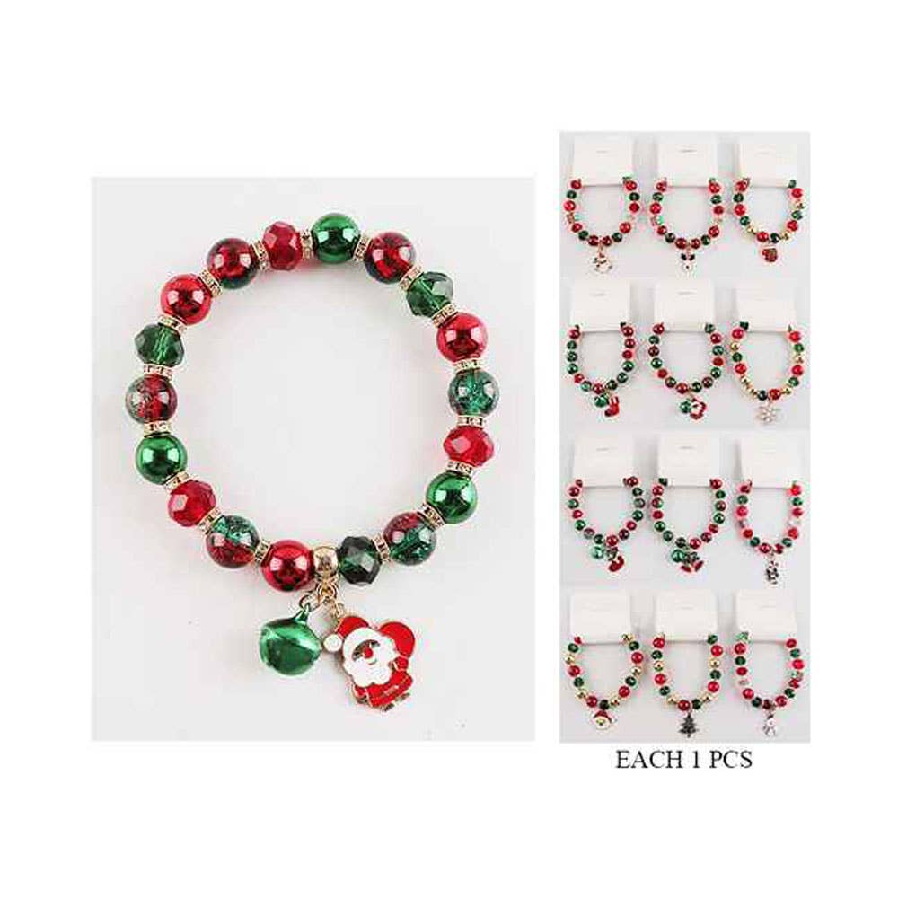 Loogai - Wholesale Beaded Bracelet - Christmas Charm Beaded Bracelets - Assorted1