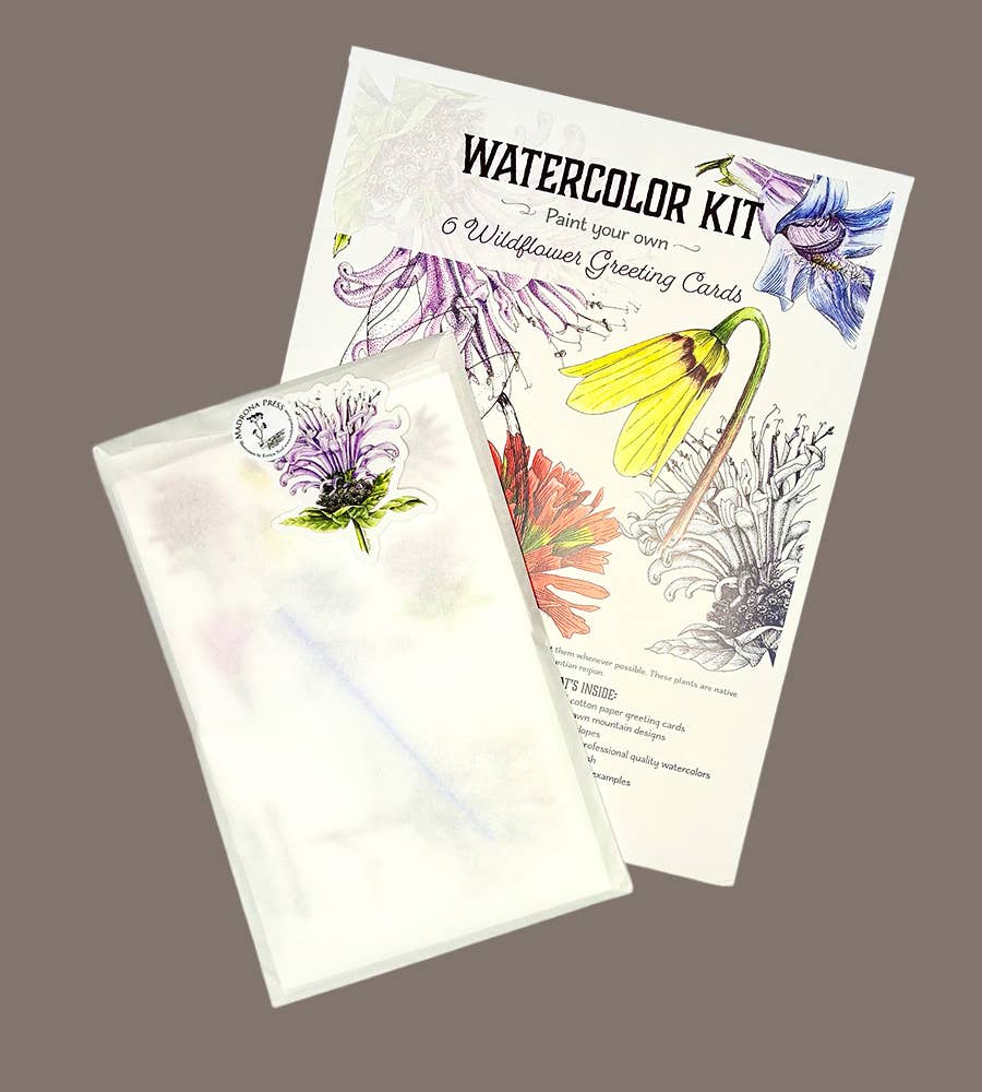 Madrona Press - Wholesale DIY Craft Kit - Watercolor Greeting Card Kit - Wildflower 6 Cards3