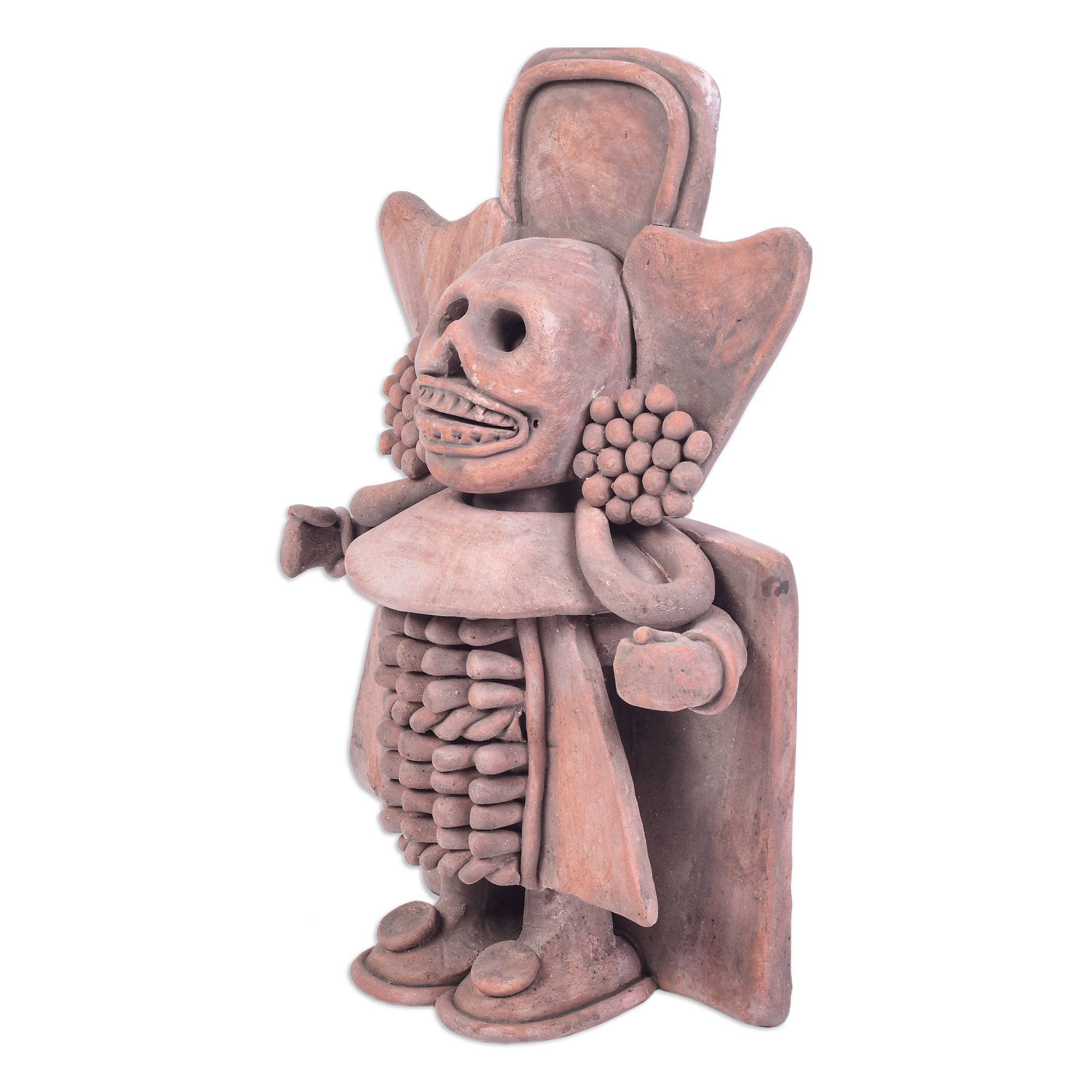 NOVICA - Wholesale Sculpture - Novica Handmade Mictlantecuhtli Terracotta Sculpture2