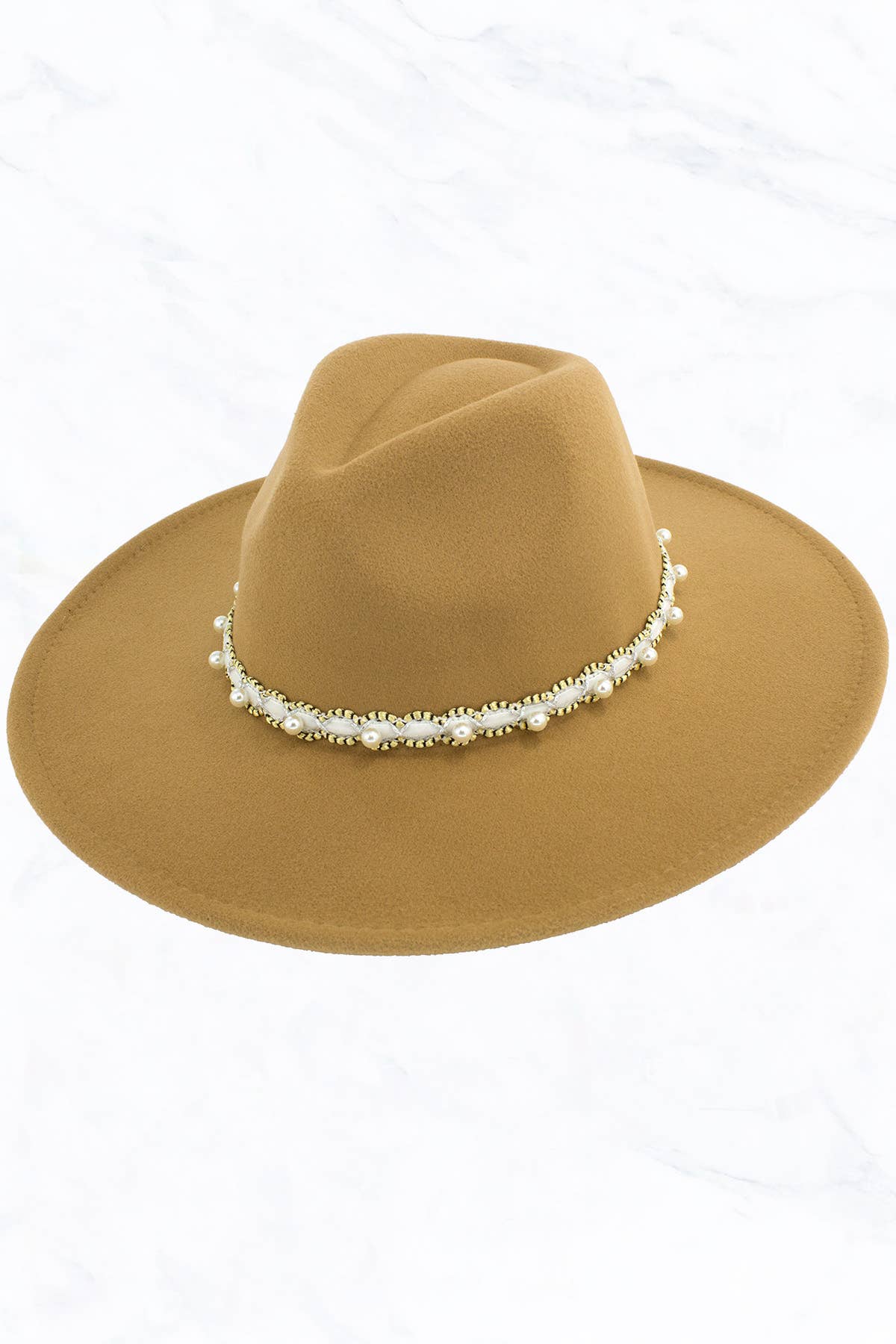 Suzie Q USA - Wholesale Fedora - Women's - Big Brim Peach Heart Top Jazz Hat with Pearl Belt2
