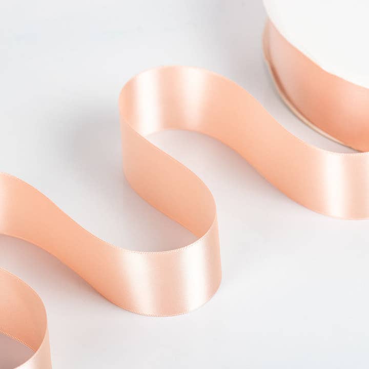 Little Ribbon Shop - Wholesale Ribbon - Gift Wrapping - Apricot 36 Double Faced Satin Ribbon 100-Yard Roll2