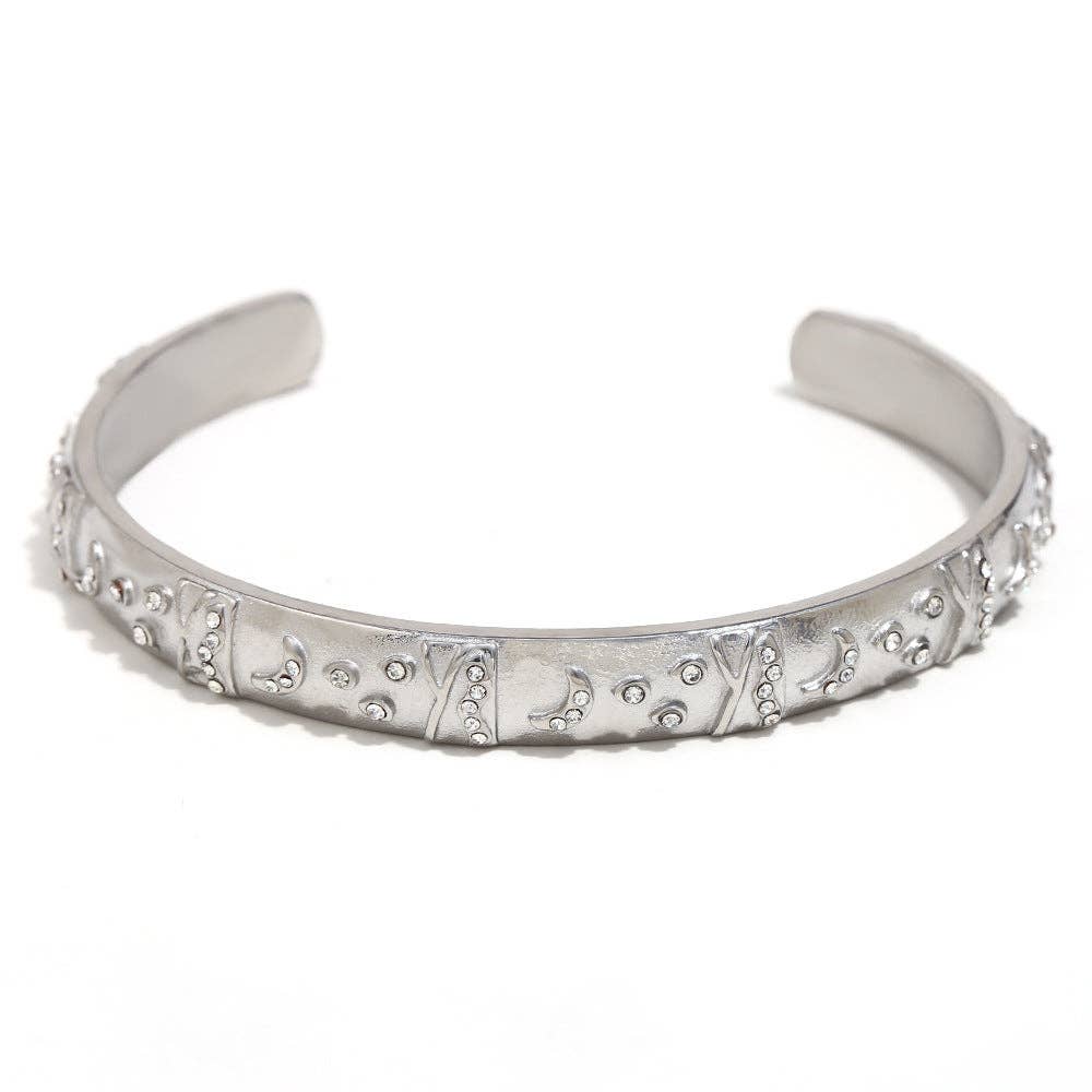 Mio Queena - Vendita all'ingrosso Bracciale a polsino - Bracciale rigido stile tarocchi in acciaio inox placcato oro 18K - FGS/MS10