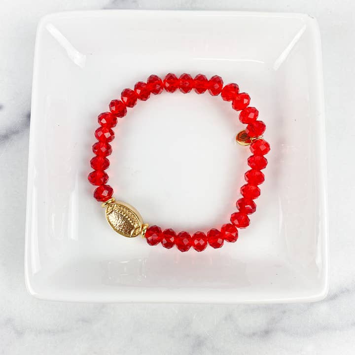 The Mod Miss - Wholesale Beaded Bracelet - Bracelet Crystal Beaded "Gold Football"