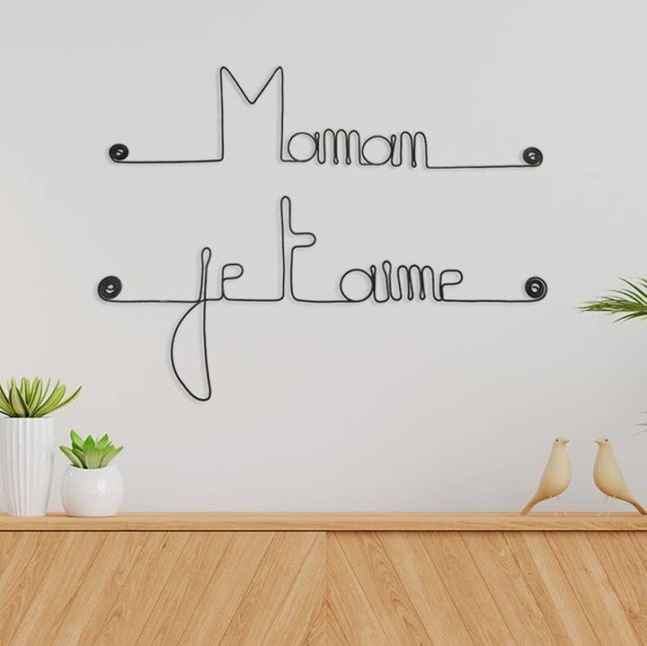 Bijoux de Mur - Vente Décoration murale - Cadeau Fête des Mères " Maman je t'aime " - Déco Murale
