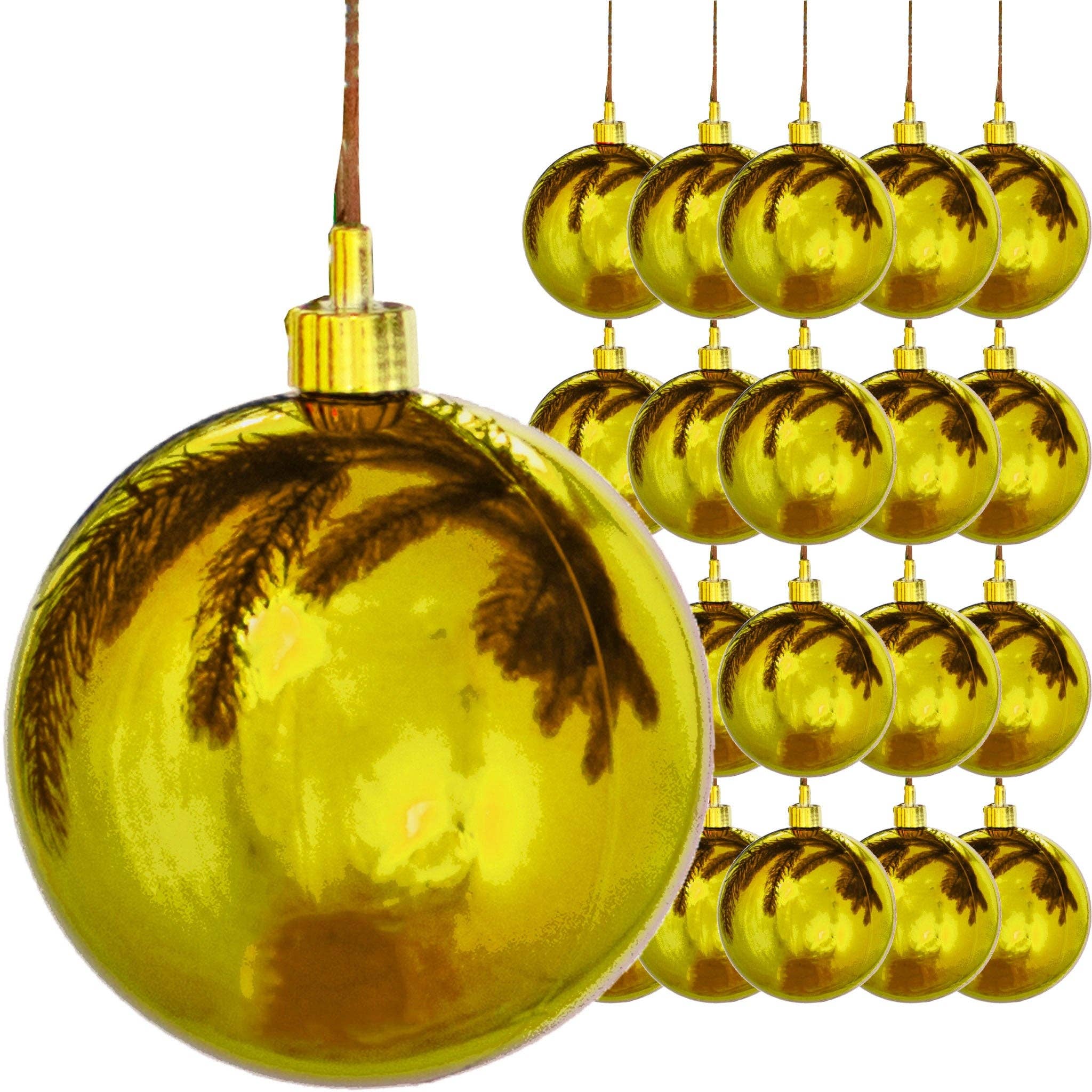 Lee Display - Vente Objets de décoration - Boules de Noël dorées brillantes0