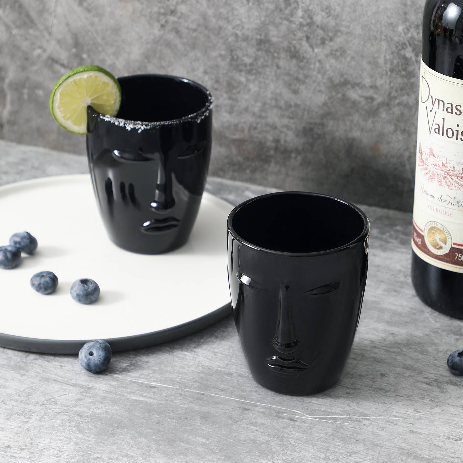 Everest Global - Wholesale Drinking Glass/Cup - Human Face Black/White Tumbler set of 64