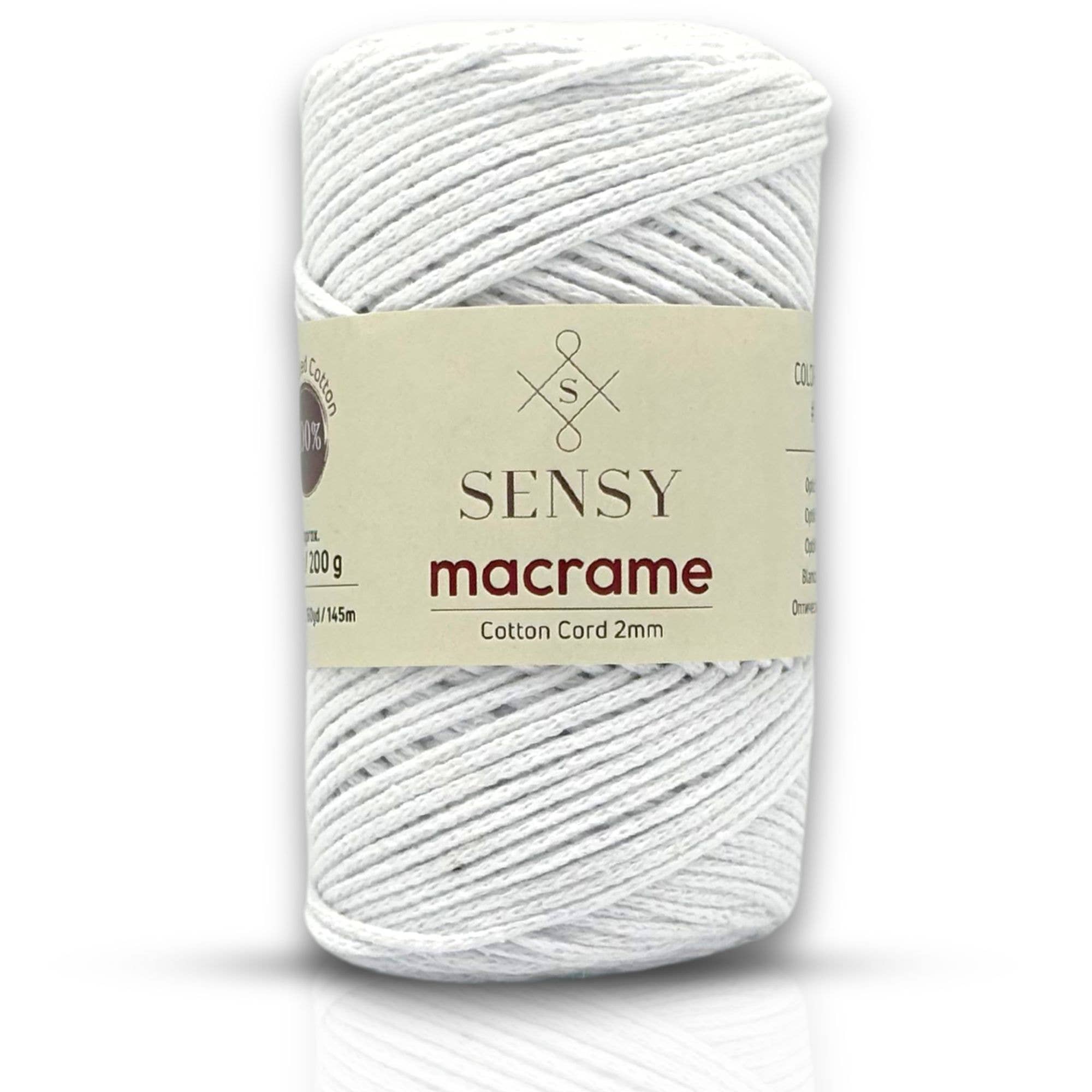 Sensy - Wholesale Yarn - Sensy Premium 2mm - 160 yards 100% Recycled Cotton Macrame Cord14