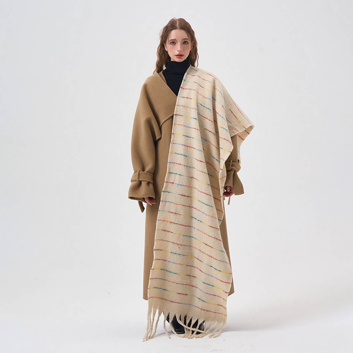 ACCITY - Wholesale Scarf - Women's - Gradient Soft Striped Scarf for Winter_CWASC23224