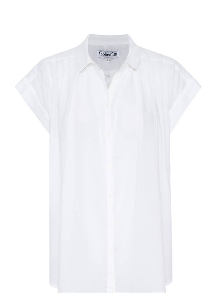 Classic Button Down Shirt in White for wholesale by Bohemian Traders