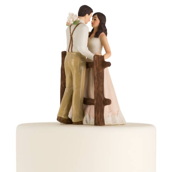 Weddingstar Inc. - Wholesale Cake/Cupcake Topper - Rustic Couple Porcelain Figurine Wedding Cake Topper2