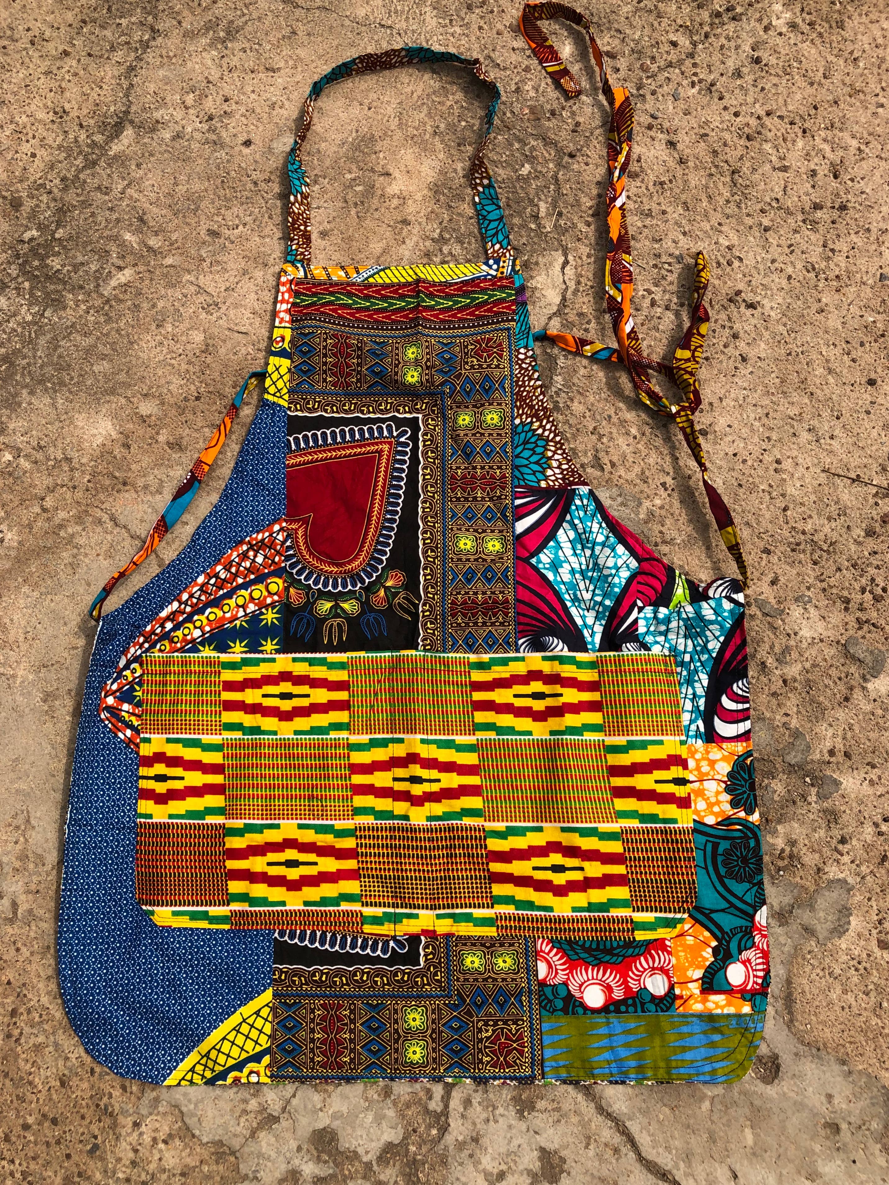 World Peaces - Wholesale Apron - Patchwork Apron with African Wax Print6
