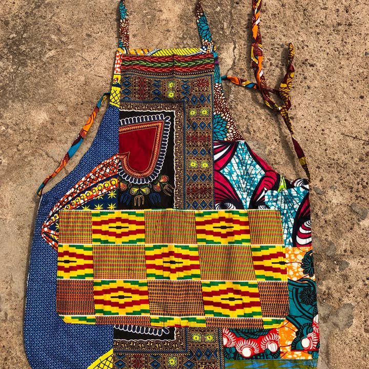 World Peaces - Wholesale Apron - Patchwork Apron with African Wax Print6