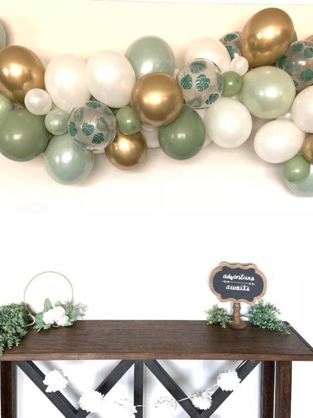 Tropical Palm Monstera Leaf Balloon Garland Kit | 4-Foot Kit for wholesale by Hullaballoons