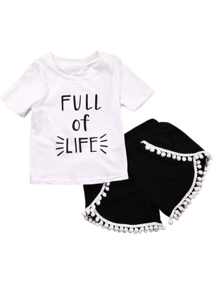 Two Cute Boutique LLC - Wholesale Top & Short Set - Kids - Full of Life Set1
