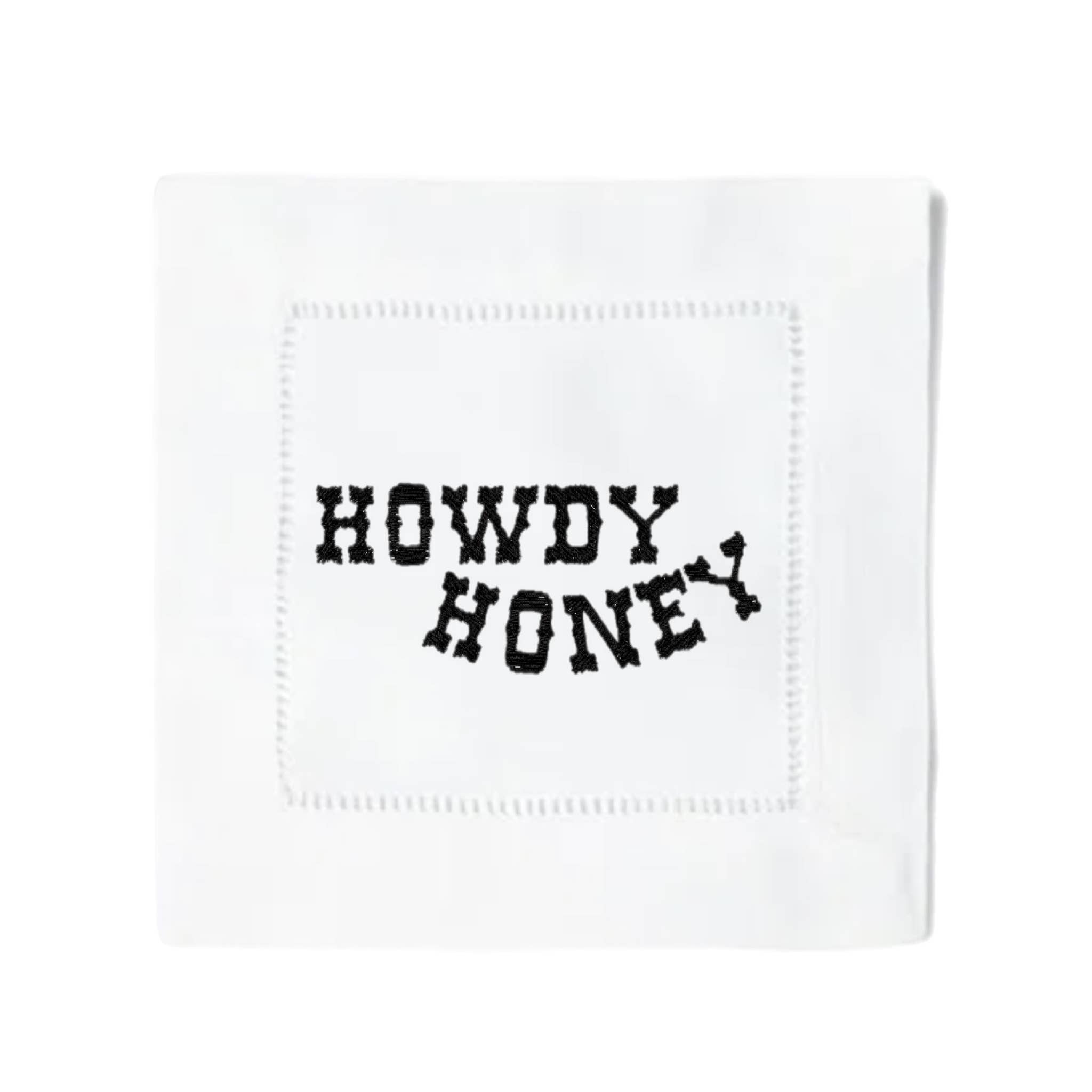 Blythe Embroidery Co. - Wholesale Dinner & Cloth Napkin - Howdy Honey Cocktail Napkins