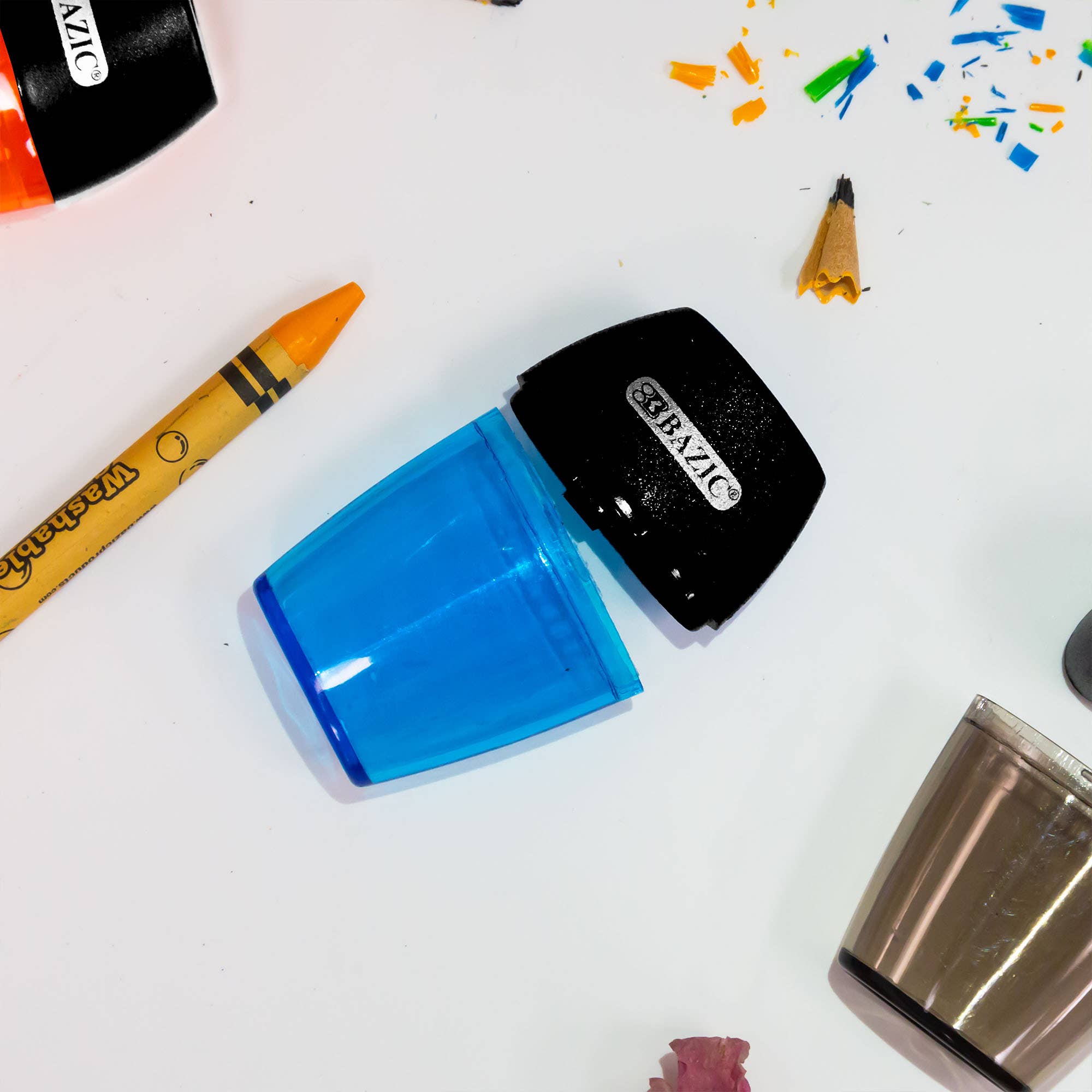 BAZIC Products - Vente Taille-crayons - Aiguiseur monotrou BAZIC avec réceptacle6