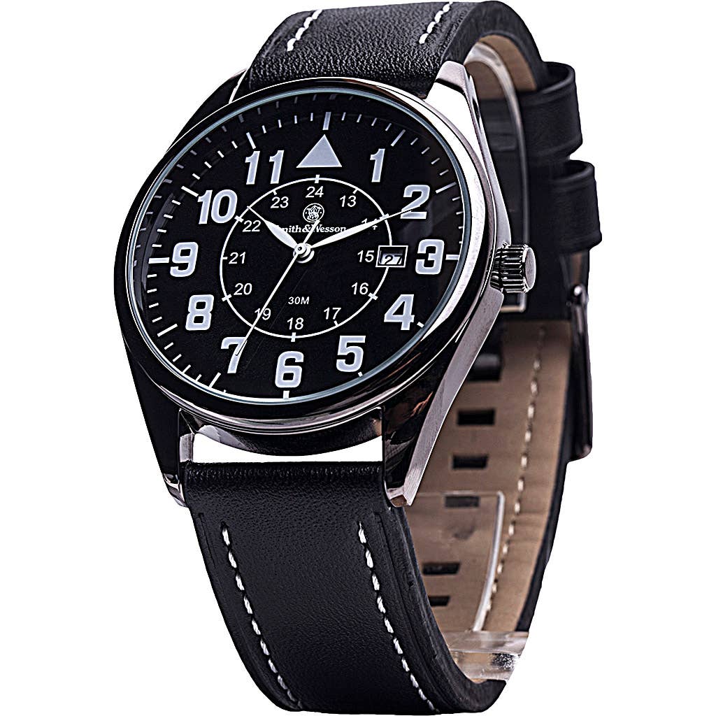 CALIBER GOURMET / CAMPCO - Wholesale Wrist Watch - Men's - Smith & Wesson CIVILIAN WITH LEATHER STRAP3