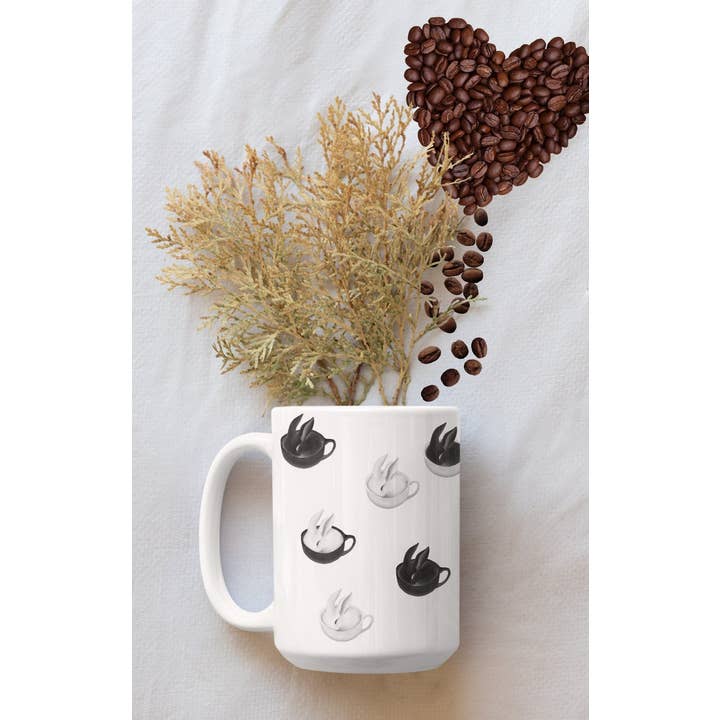 Bunaccino Bunny Rabbit Coffee Mug for wholesale by RiverWood Forest