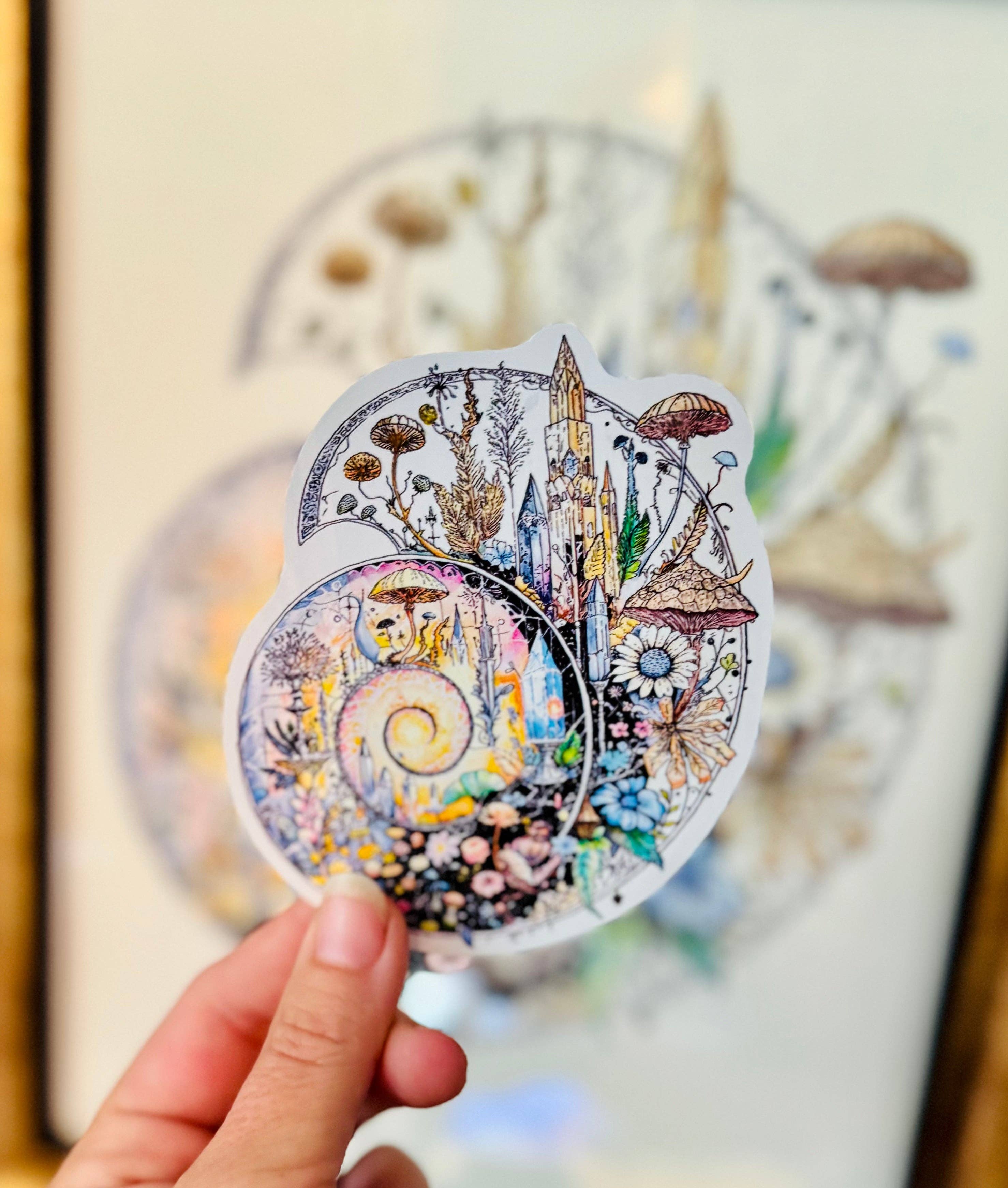 Mandala Gems - Wholesale Wall Art Set - Ammonite Fine Art Print – 5x7 Ancient Fossil Crystal Spiral2