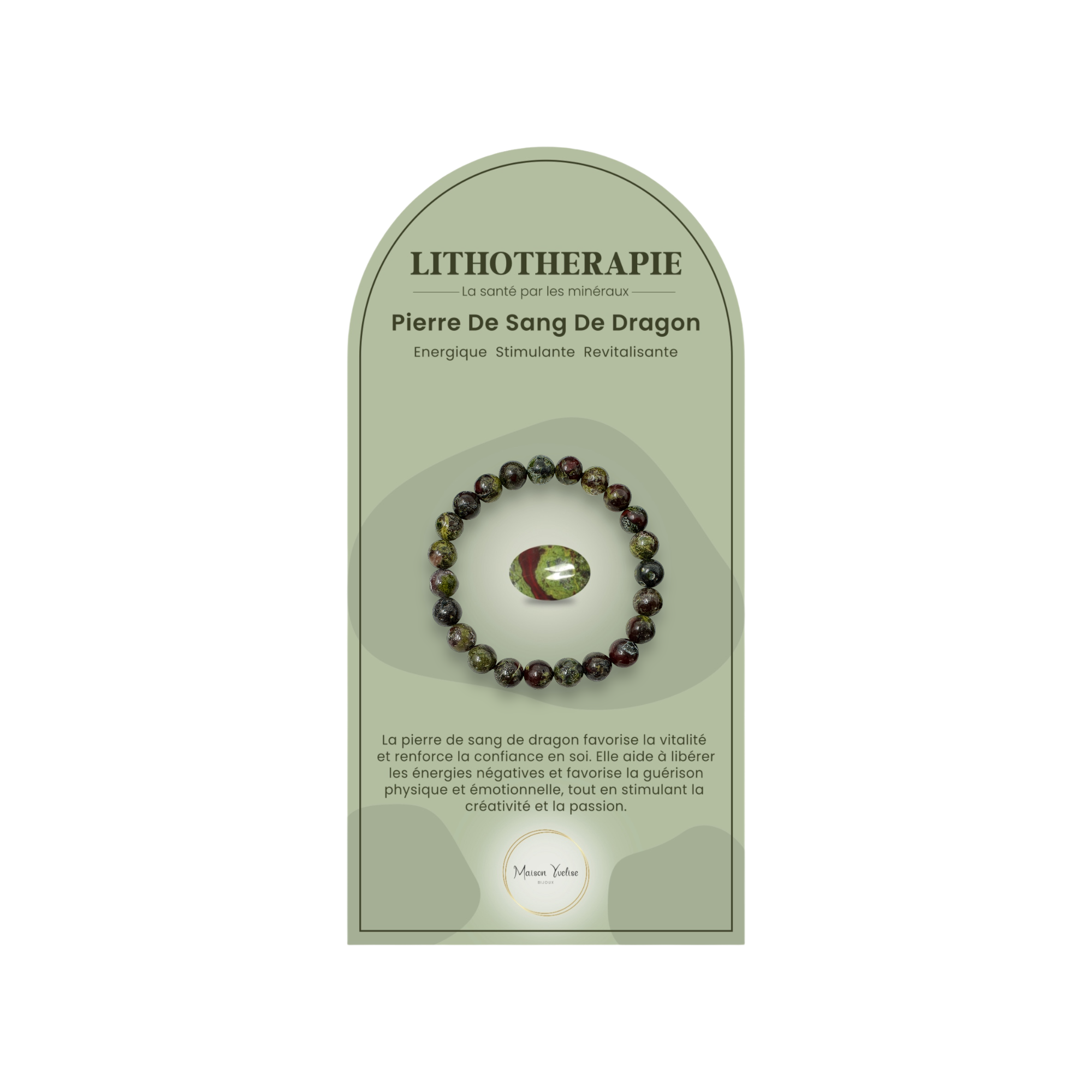 Maison Yvelise - Wholesale Prayer Beads Bracelet - Dragon Bloodstone Natural Stone Bracelet (Green)0