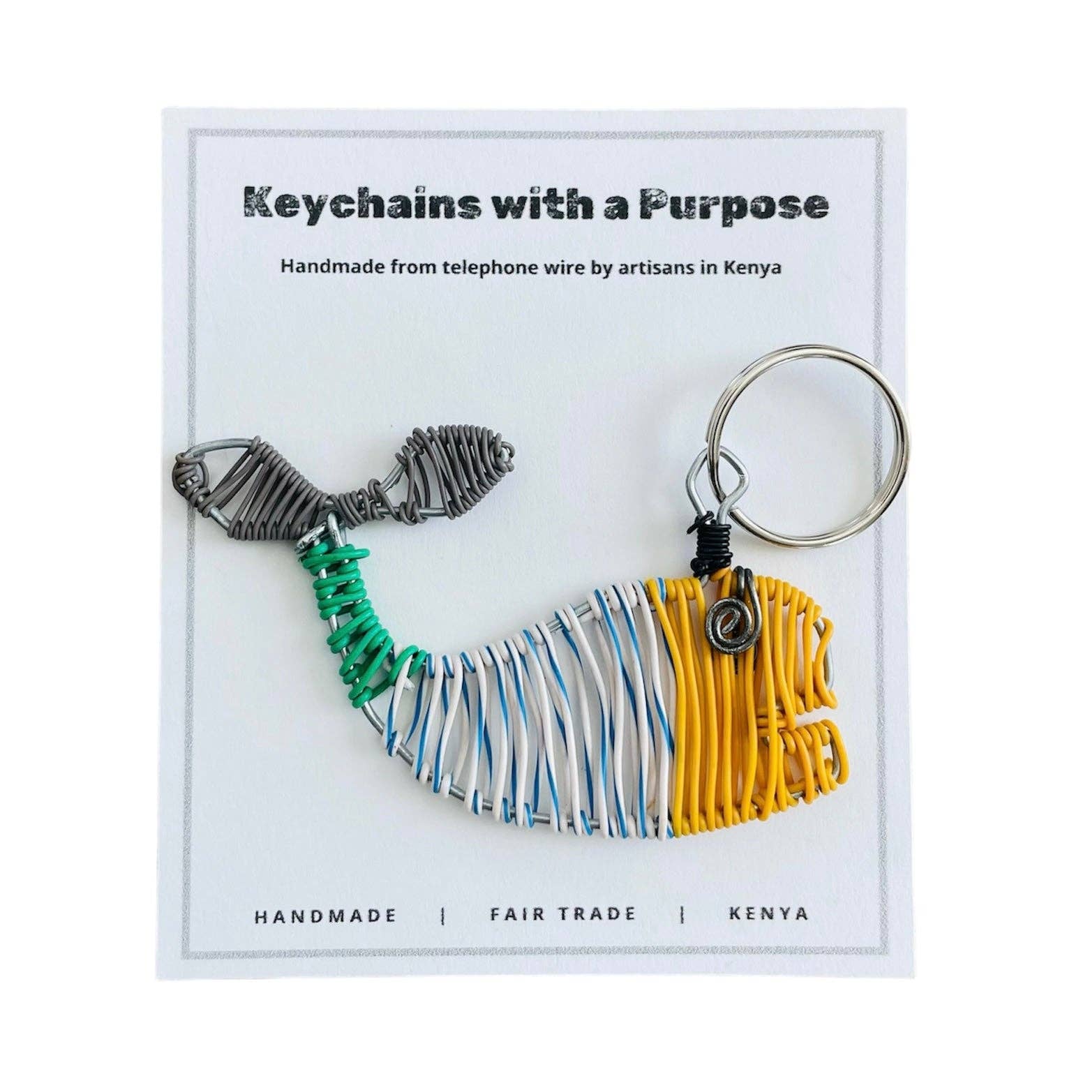 Beautifully Made Fair Trade - Wholesale Keychain - Unisex - Kenya | Whale Keychain