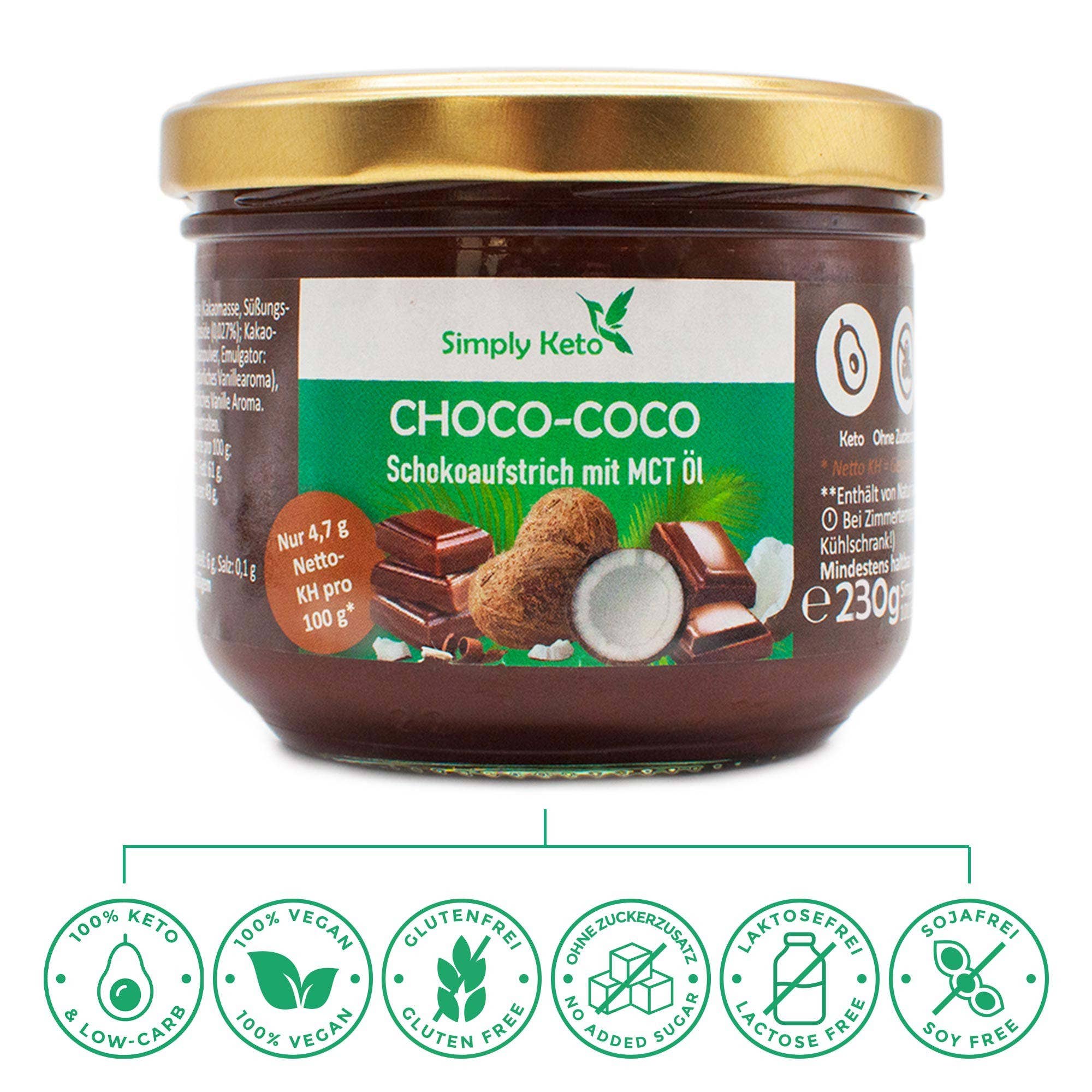 Simply Keto - Wholesale Chocolate Covered Sweets - Choco-Coco cream with MCT oil 230ml1
