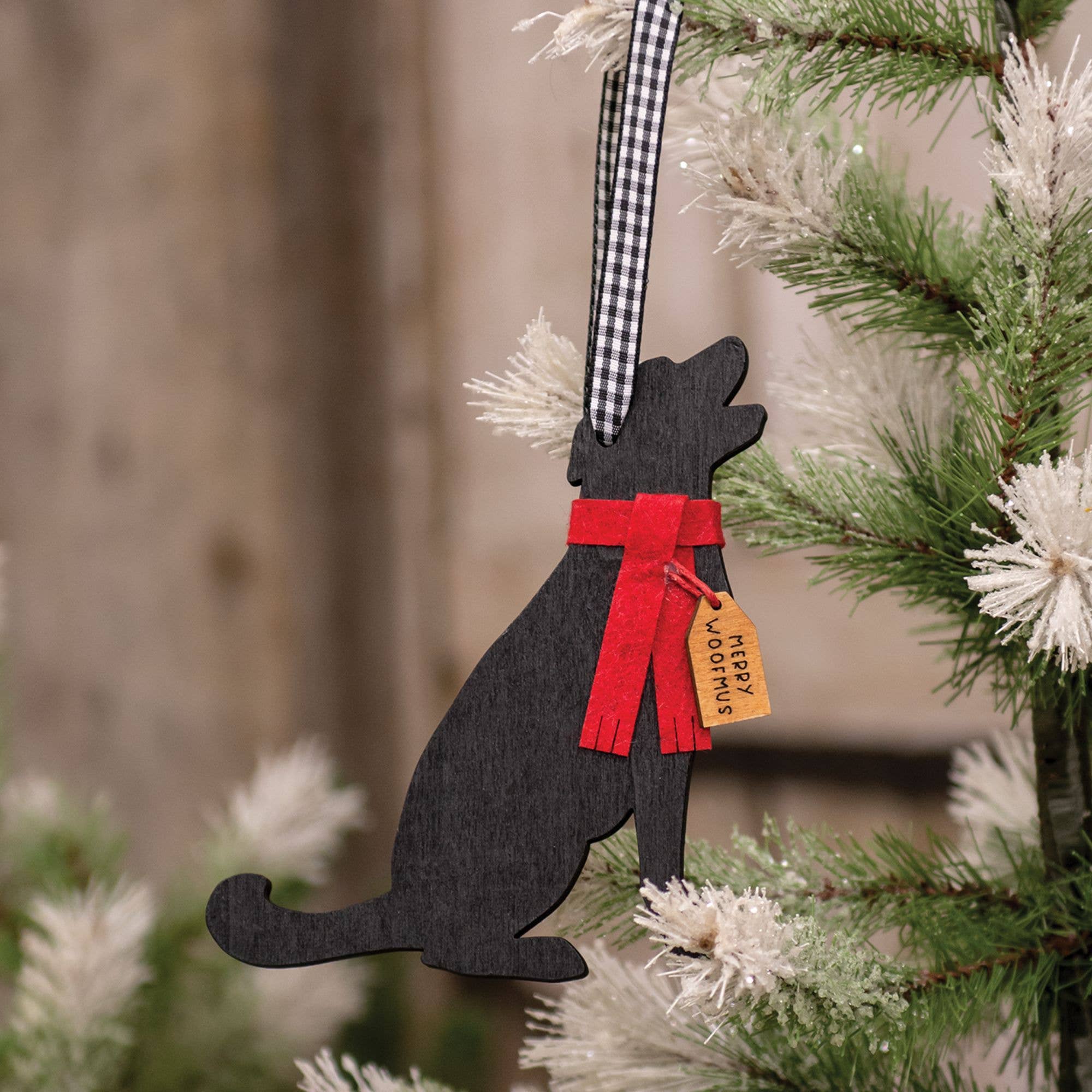 Col House Designs - Wholesale Ornament - Merry Woofmas Dog With Scarf Christmas Ornament1