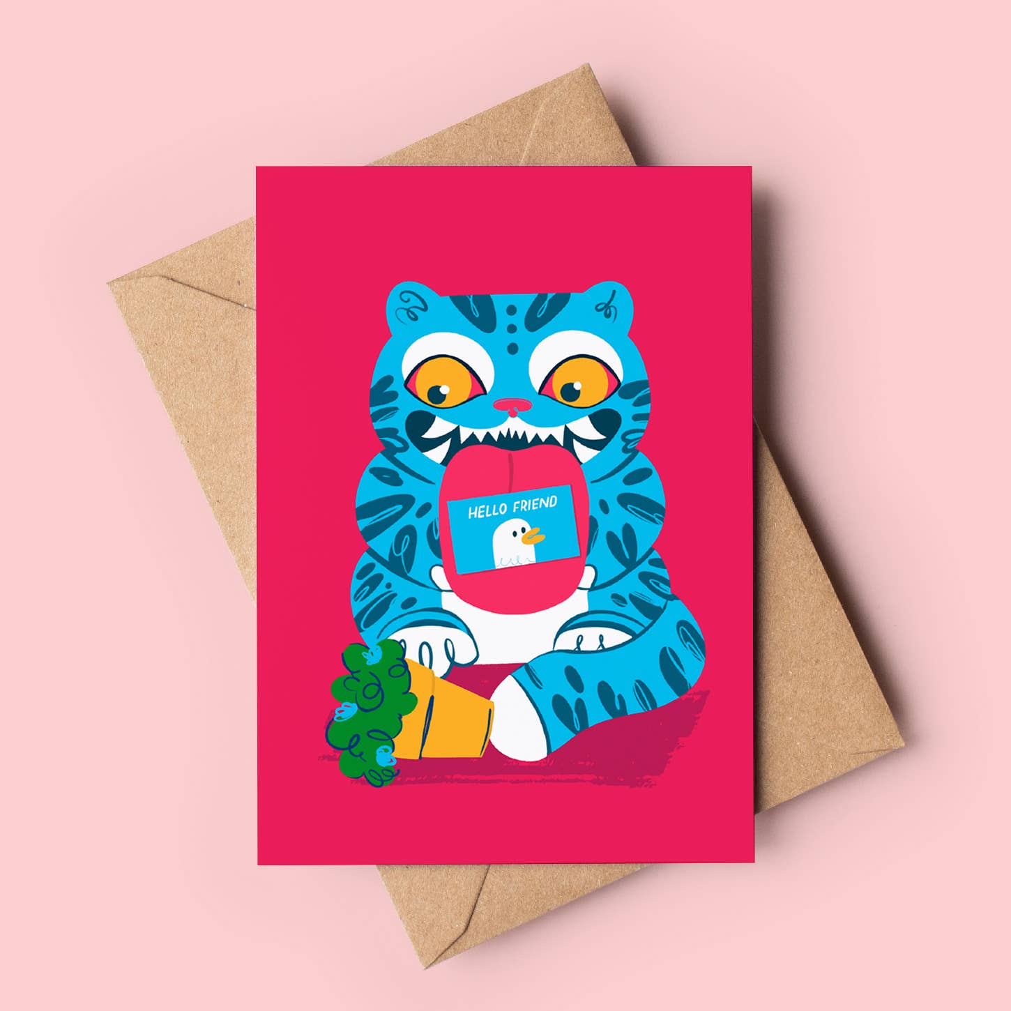 Jess Bright Design - Wholesale Anniversary Card - Cute Tiger Occasion Card | Kpop Demon Hunter, Derpy Tiger