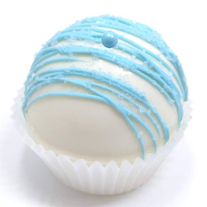 Wild Angel Treats, LLC - Venta al por mayor Preparado de chocolate caliente - Bombas de chocolate caliente artesanales grandes para baby shower, color azul