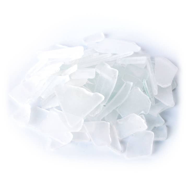 California Seashell Company - Wholesale Craft Supplies - White Colored Sea Glass for Crafts & Decor