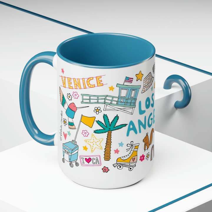 LOLALA - Wholesale Coffee Mug - Los Angeles - *BIG* Coffee Mug (15oz, blue)3