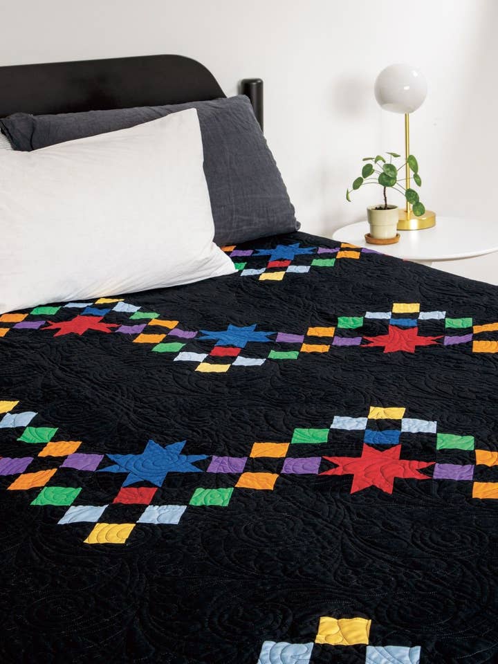 Galaxy of Stars King Quilt Mønster for engroshandel hos PhoebeMoon Designs