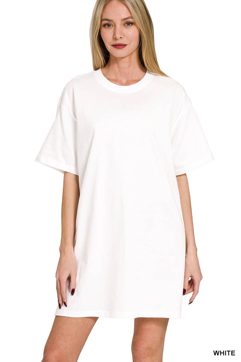 42POPS - Wholesale Dress - Women's - `SI-27586 Round Neck T Shirt Dress3