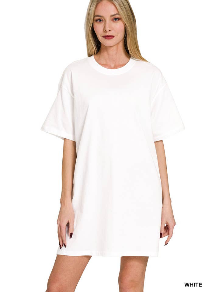 42POPS - Wholesale Dress - Women's - `SI-27586 Round Neck T Shirt Dress3