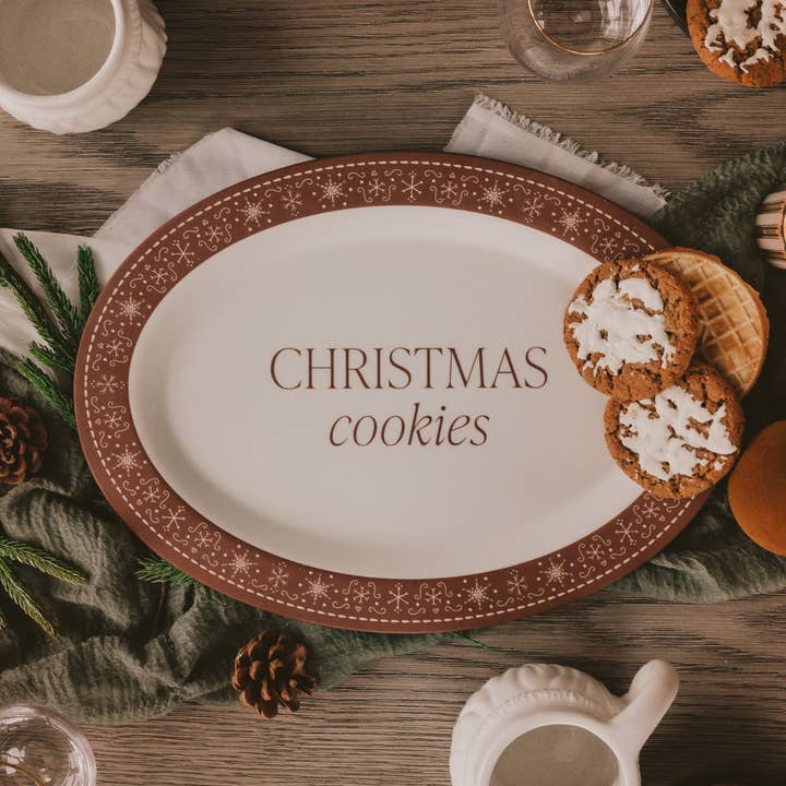 Sweet Water Decor - Wholesale Serving Tray - *NEW* Gingerbread Oval Cookie Tray - Christmas Decor0