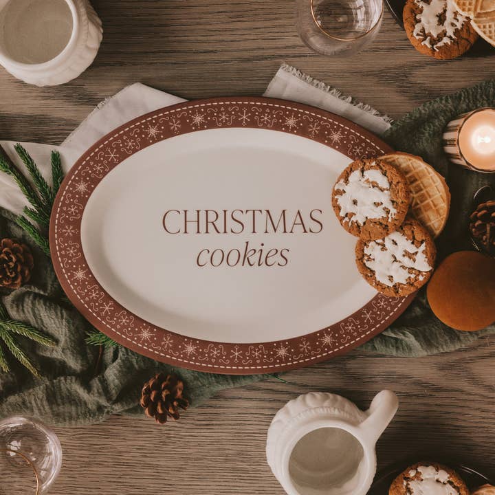 Sweet Water Decor - Wholesale Serving Tray - *NEW* Gingerbread Oval Cookie Tray - Christmas Decor0
