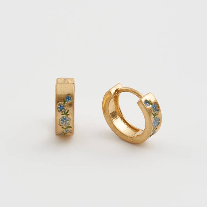 Fable England - Wholesale Hoop Earrings - FABLE Forget-Me-Not Mini Hoops