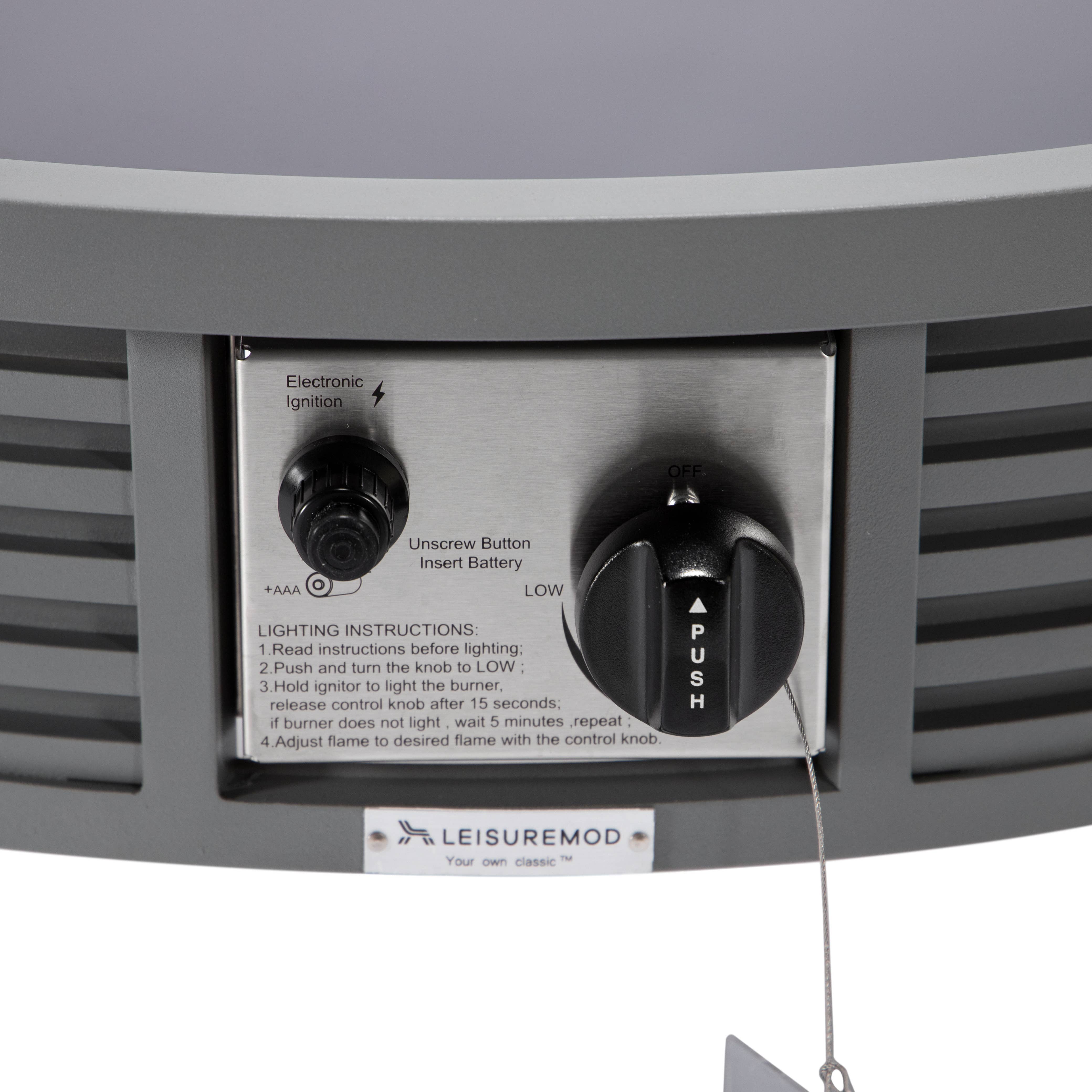 LeisureMod - Wholesale Fire Pit - Walbrooke Aluminum Propane Round Outdoor Fire Pit Table21