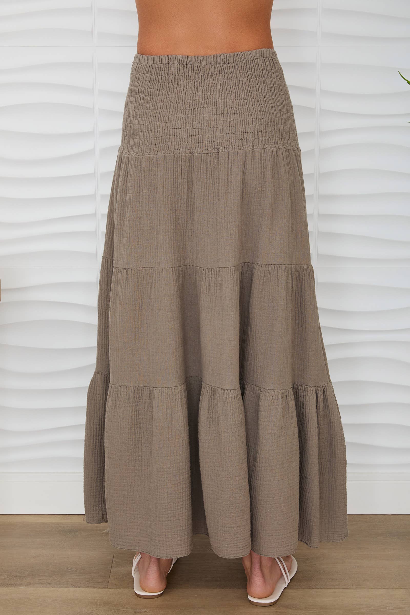MILIO MILANO - Wholesale Skirt - Women's - TIERED COTTON GAUZE SKIRT (113016)9
