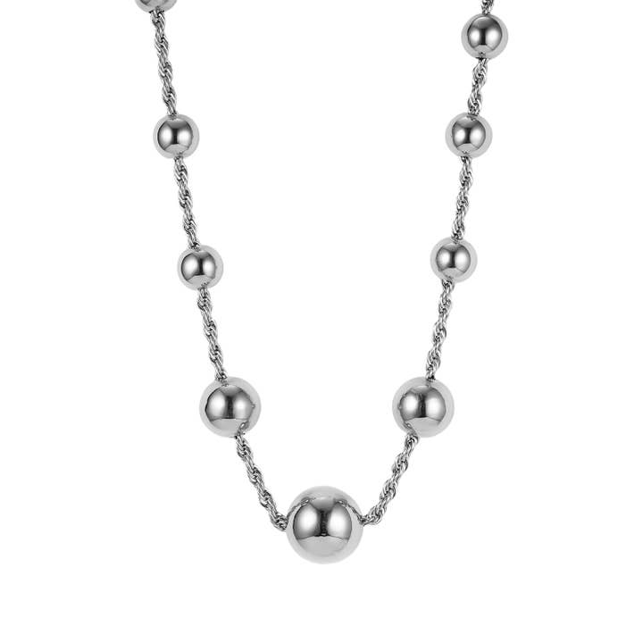 Globe Chunky Halsband Silver för wholesale av Bud To Rose