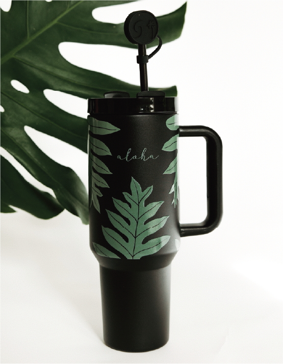 Adventure Hawaii - Wholesale Insulated Mug/Tumbler - Fern | 40 oz Vacuum Insulated Tumbler with Handle0