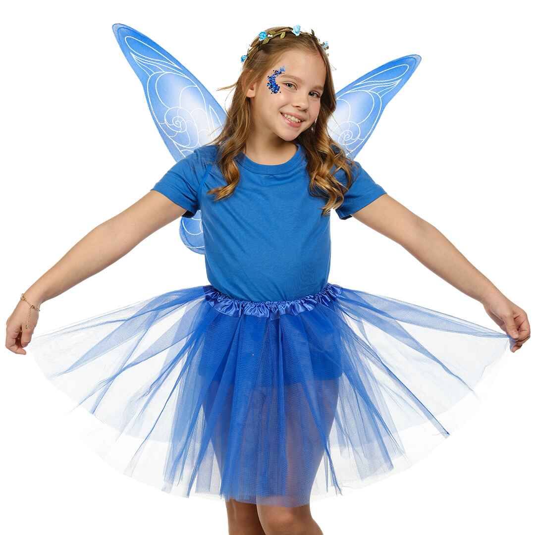 Funcredible – wholesale Costume – Women's – Blue Fairy Costume Accessories Set - Fairy Wings, Crown8