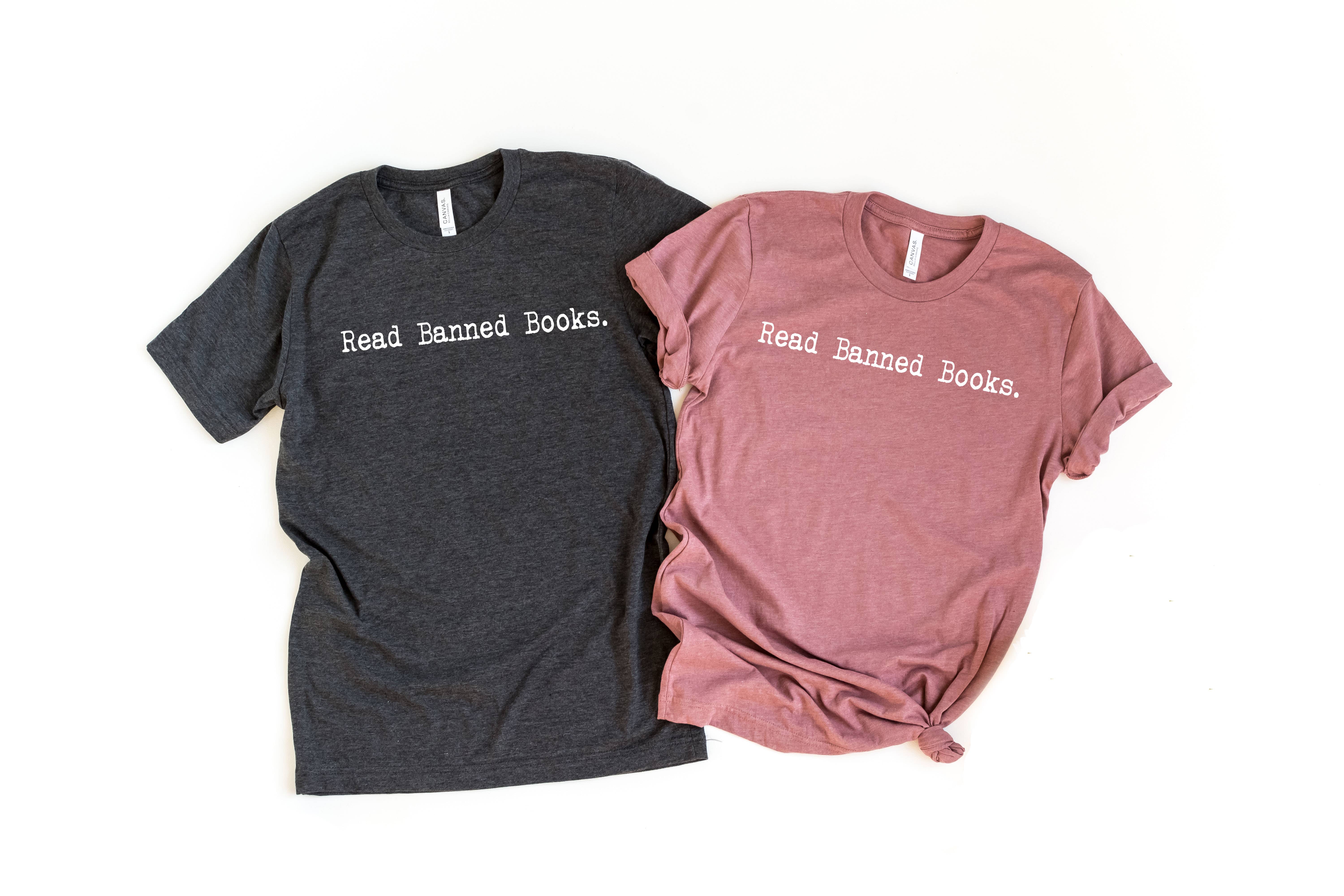 Custom T Story - Vendita all'ingrosso Maglietta serigrafata - Donna - Camicia Read Banned Books, Camicia Book Lover, Camicia Literary0