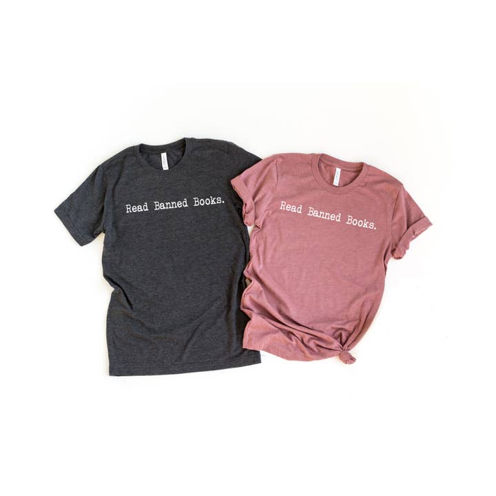 Custom T Story - Vendita all'ingrosso Maglietta serigrafata - Donna - Camicia Read Banned Books, Camicia Book Lover, Camicia Literary