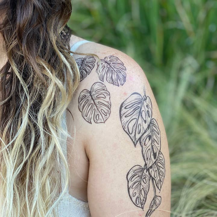 NatureTats – wholesale Temporary tattoo – Monstera Vine Temporary Tattoo7