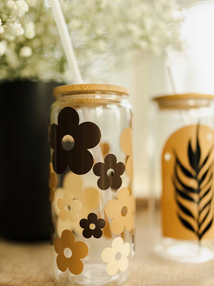 Lata de Vidro Floral Neutro por atacado de Cup of Hope