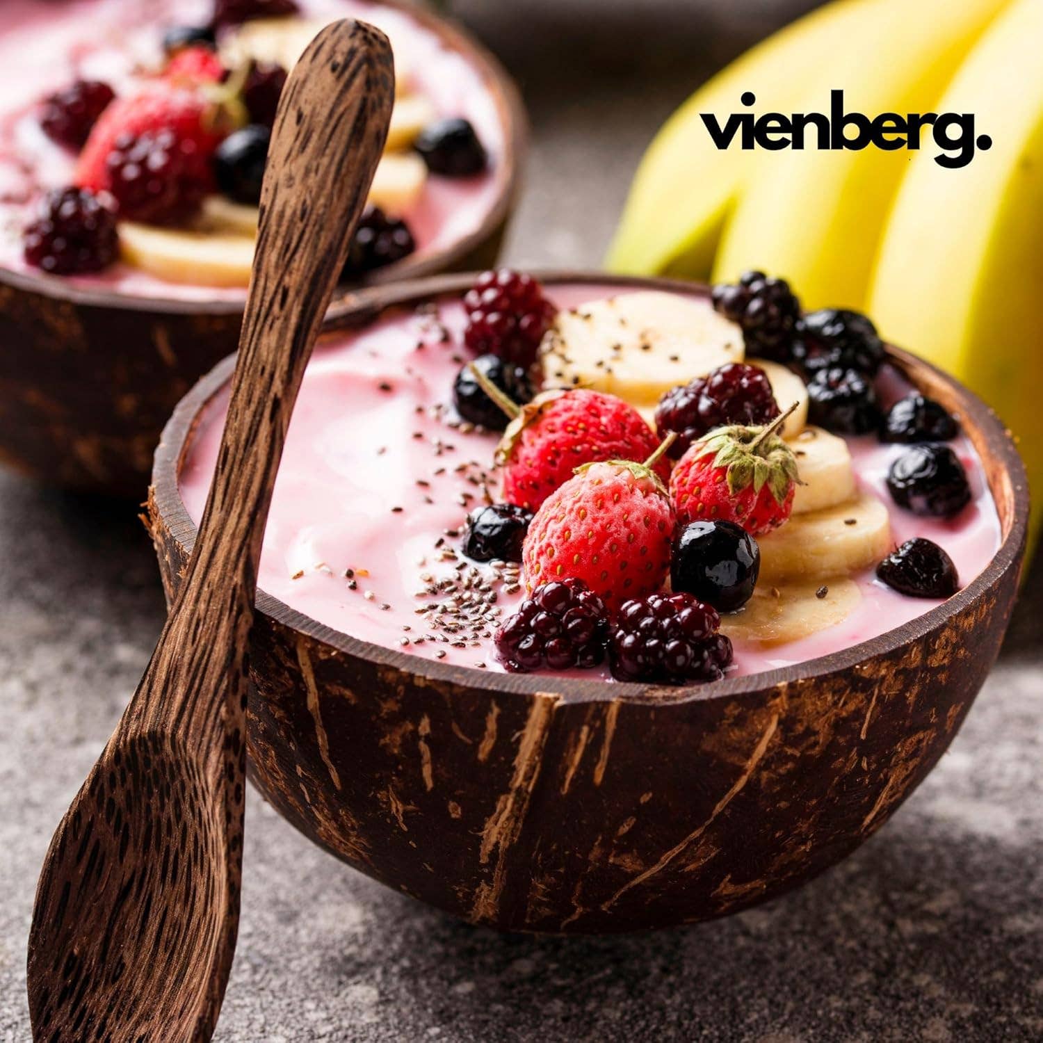 Biomatea - Wholesale Serving Utensil - Coconut 4-piece Bowl Set – 2 Bowl + 2 Spoons – Handmade3